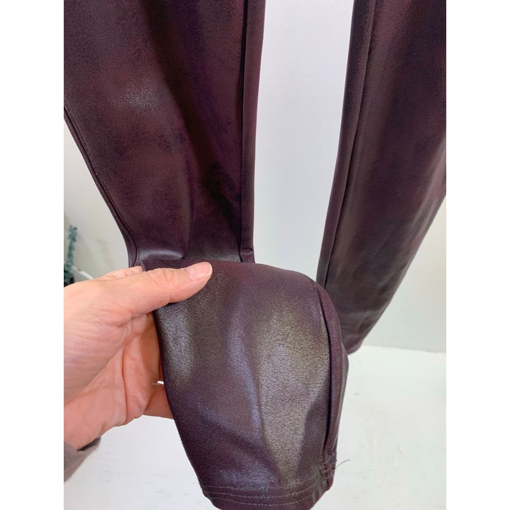 Spanx Burgundy Faux Leather Leggings Size M - Picture 7 of 12